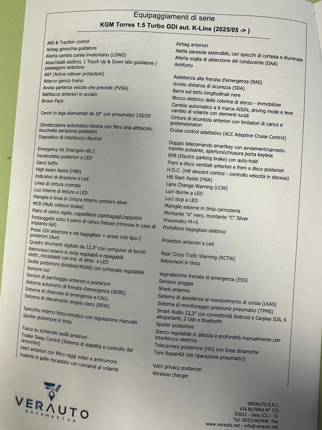 KGM 1.5 Dream awd possibilità noleggio no scoring