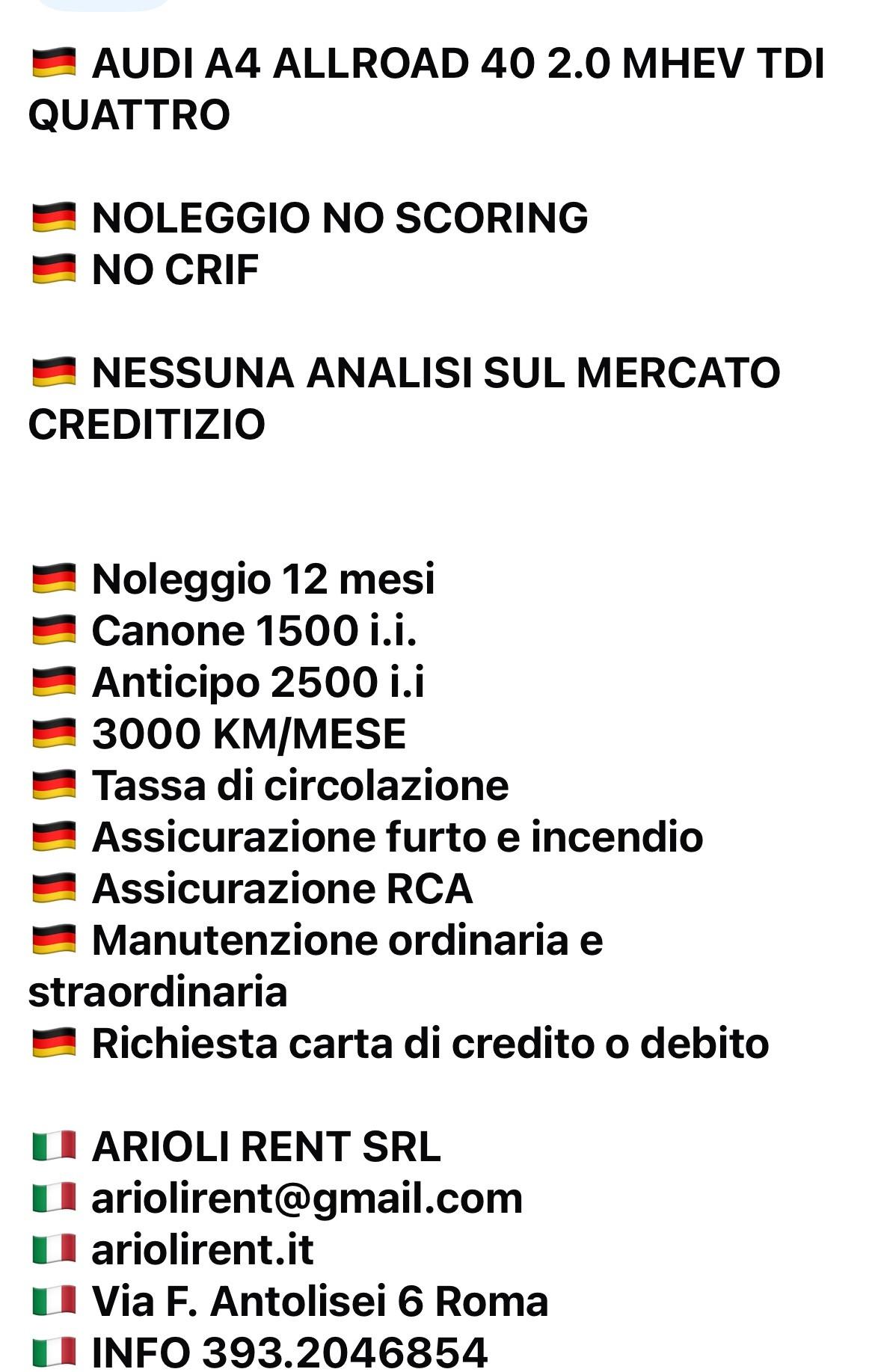Audi A4 allroad A4 allroad 40 TDI 204 CV S tronic Business NOLEGGIO 12 MESI