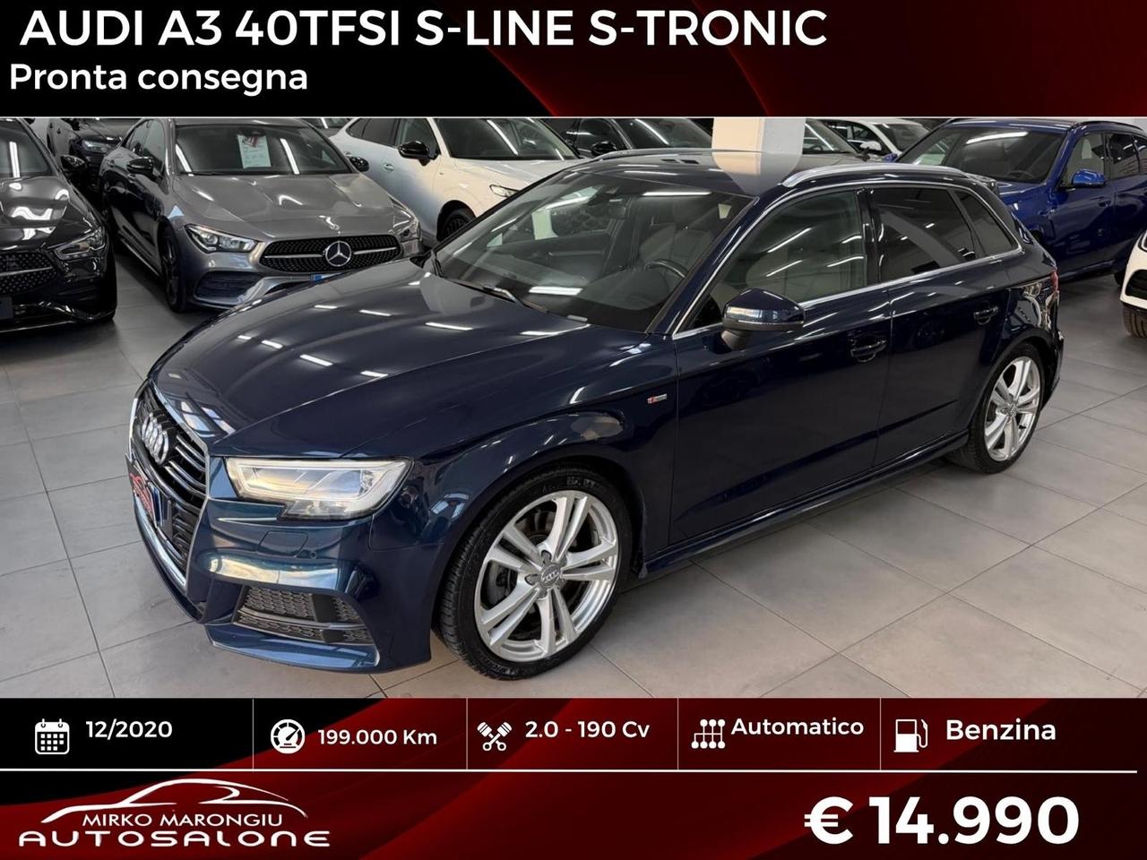Audi A3 SPB 40 TFSI quattro S tronic FINANZIABILE