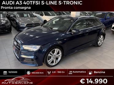 Audi A3 SPB 40 TFSI quattro S tronic FINANZIABILE