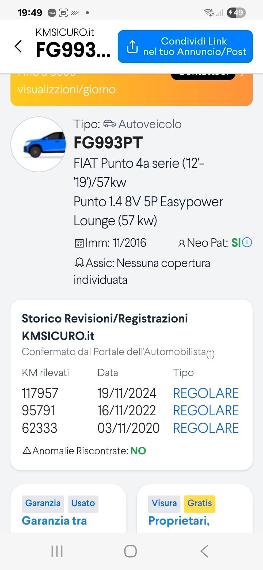 Fiat Punto 1.4 GPL 5 perfetta garantita 12 mesi