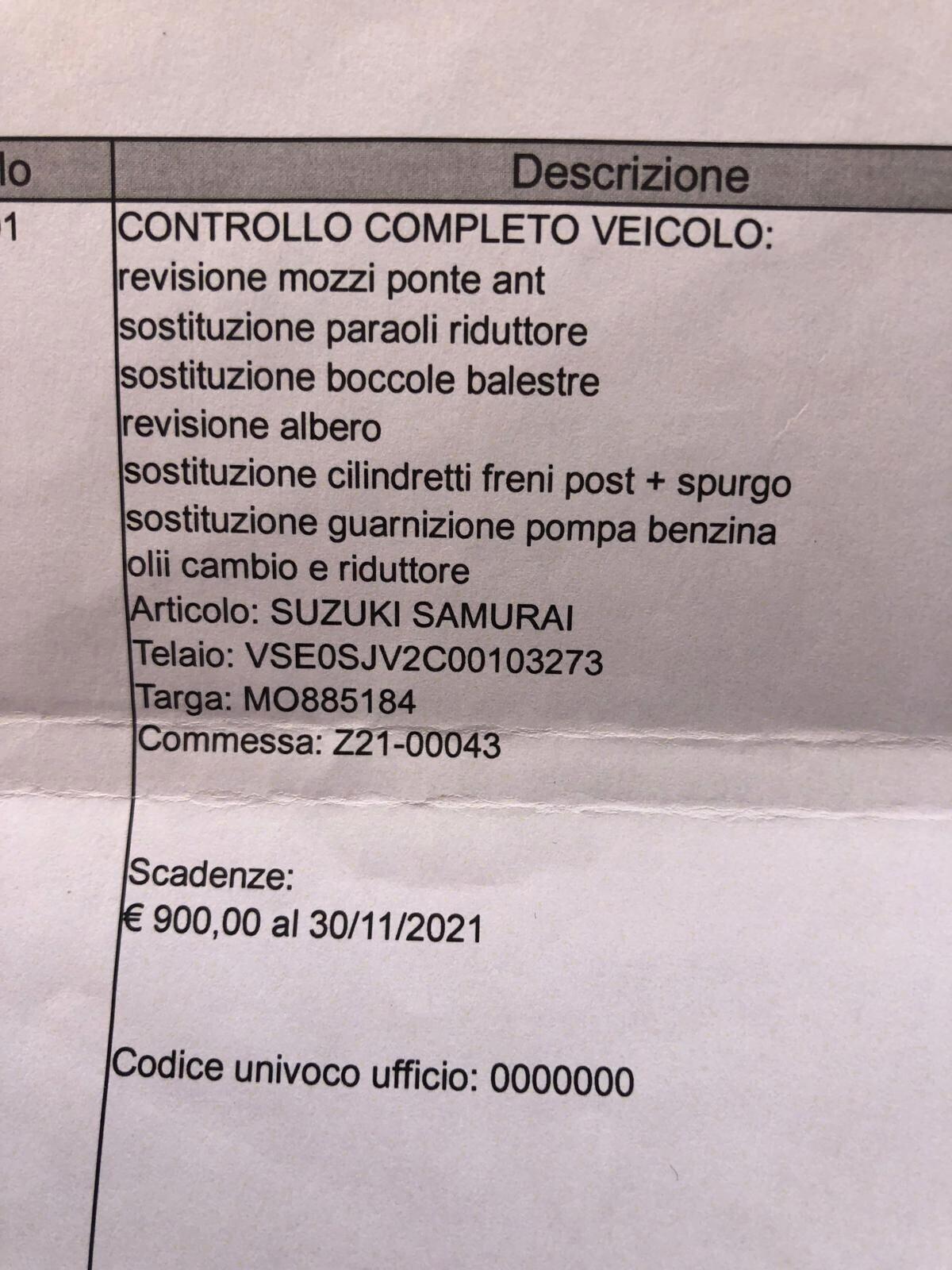 Suzuki SJ 410 Samurai 1.0 Berlina 4 POSTI CON MOTORE REVISIONATO A FEBBRAIO 2026!!!!