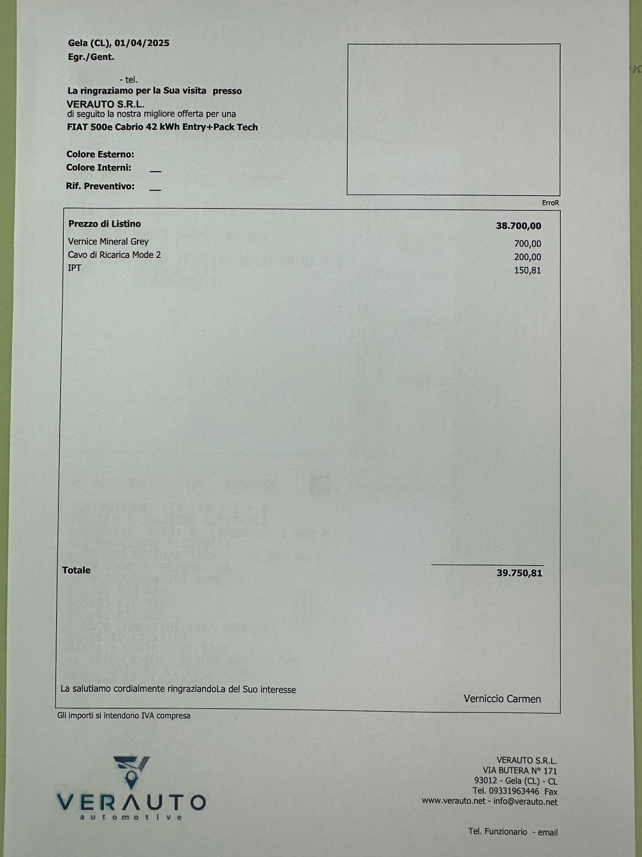 Fiat 500e Cabrio offerta T-Stock prezzo imperdibile