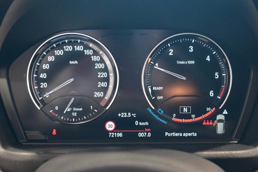 BMW X1 16D 115CV 6M. S-DRIVE BUSINESS ADVANTAGE ( CRUISE - PELLE - NAVI - PARK ASSISTANT - TELECAMERA POST. - CERCHI 17 )