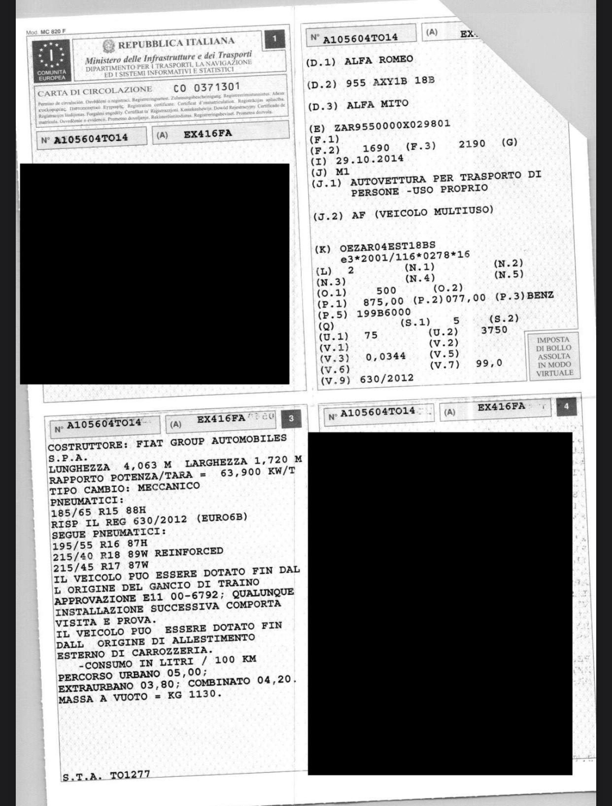 Alfa Romeo MiTo 51000 Km Neopatentati 105cv 6marce