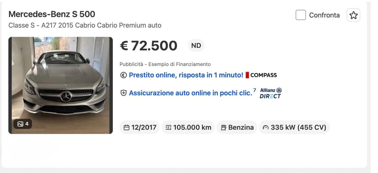 Mercedes-benz S 500 Cabrio - TOP PREZZO EU