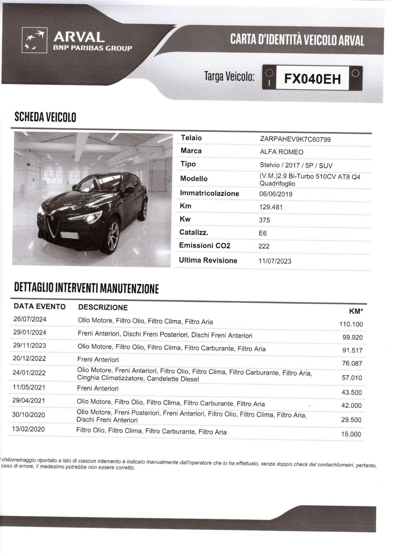 ALFA ROMEO STELVIO 2.9 V6 Bi-Turbo 510CV QUADRIFOGLIO