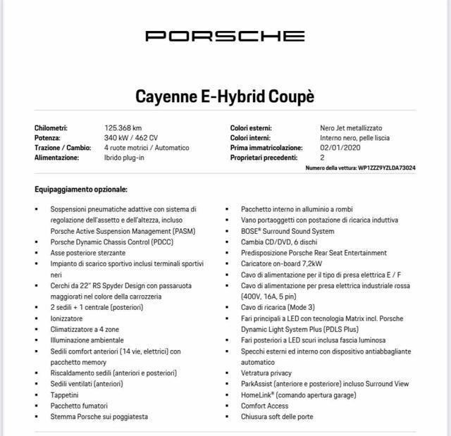 PORSCHE Cayenne Coupé 3.0 V6 E-Hybrid