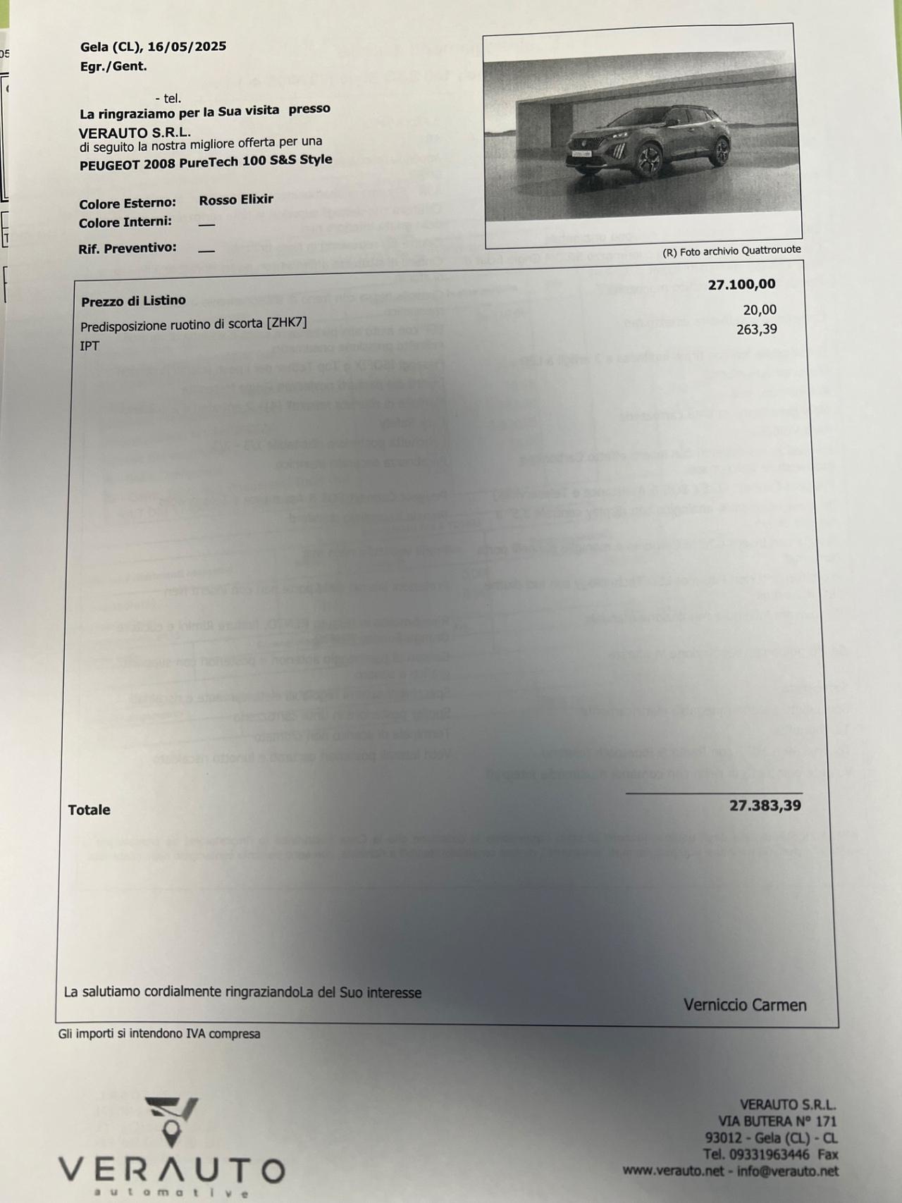 Peugeot 2008 1.2 Style possibilità noleggio no scoring