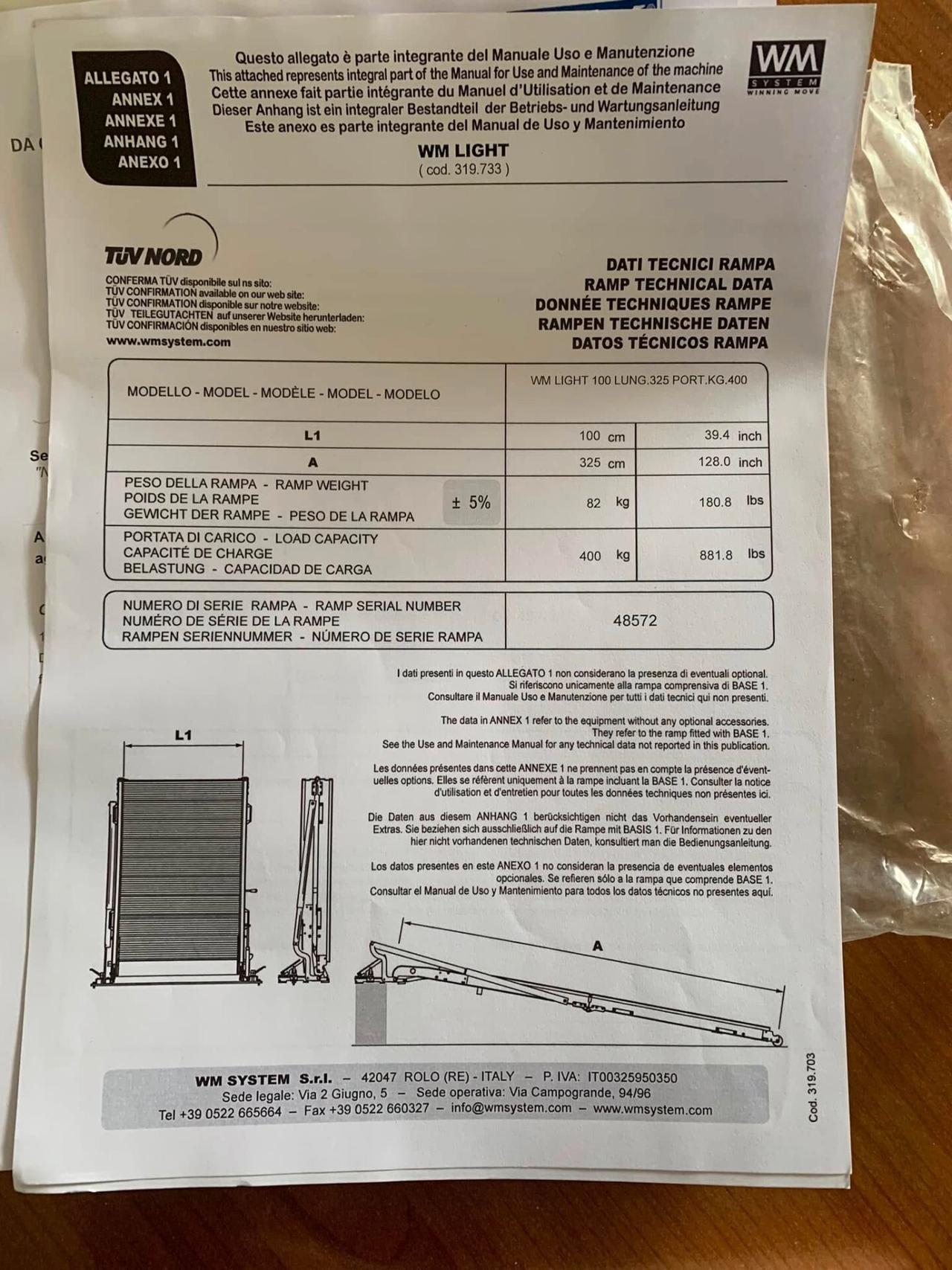 Fiat Ducato Maxi tetto alto Pedana estraibile