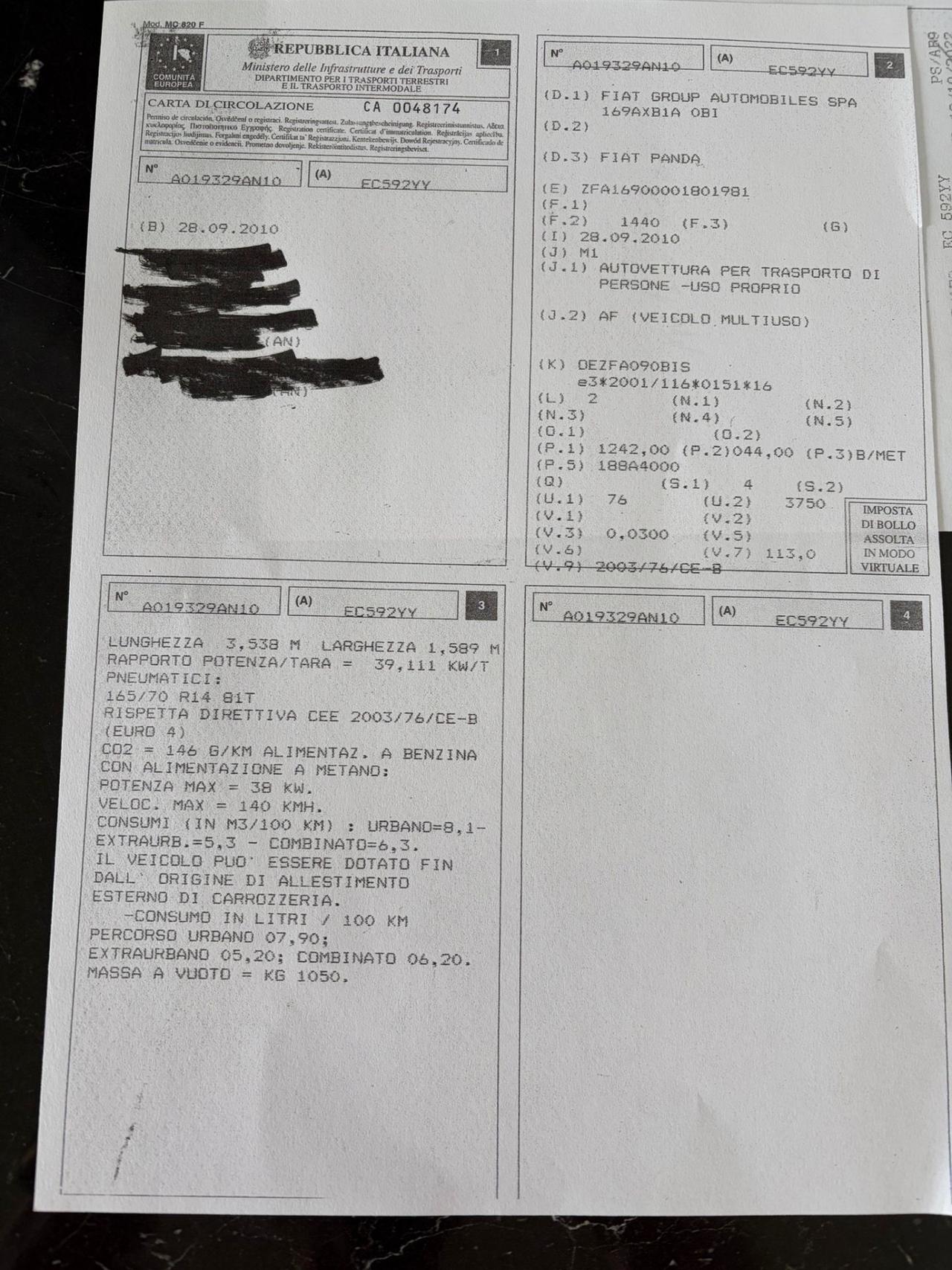 Fiat Panda 1.2 Dynamic Natural Power 150esimo anniversario