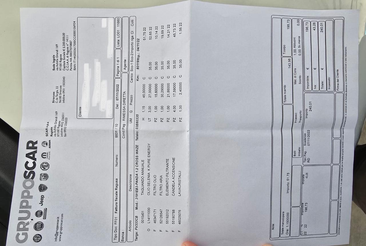 Fiat Panda 1.2 City Cross - UNICO PROPRIETARIO