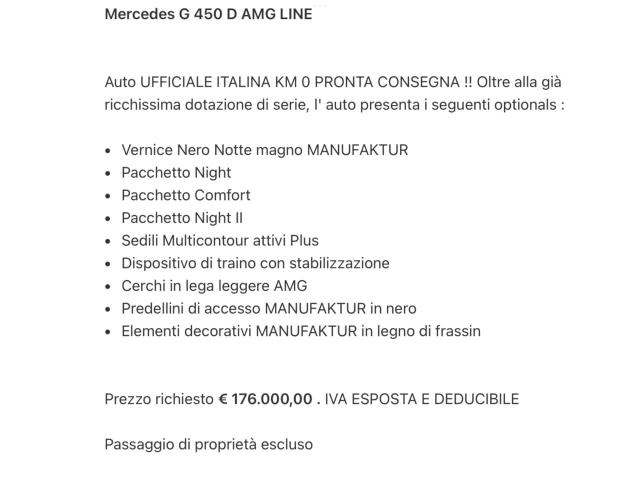 Mercedes-benz G 450 d Mild hybrid AMG Line Perfetta