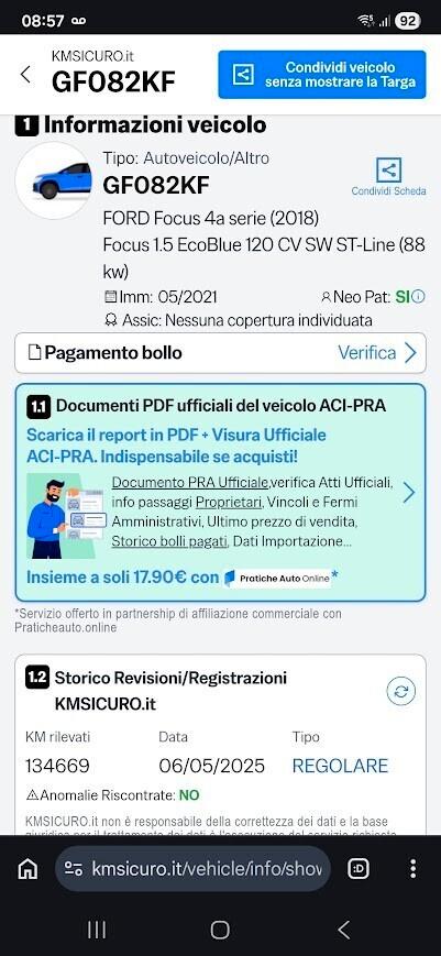 Ford Focus 1.5 EcoBlue 120 CV SW Business