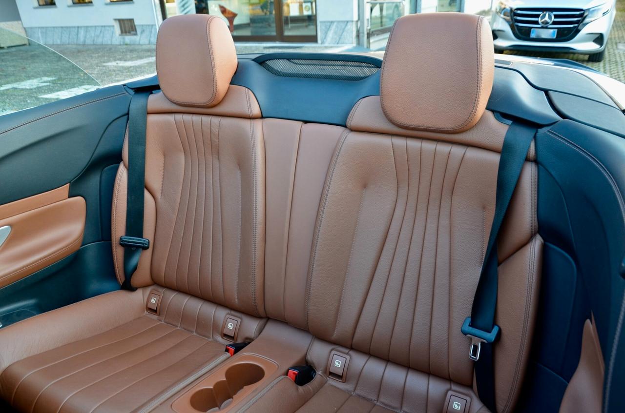 MERCEDES-BENZ E 350d CABRIO PREMIUM AMG LINE 4MATIC 258cv AUTO, EURO 6C, SERVICE DIMOSTRABILI, BURMESTER, MULTIBEAM, PELLE TOTALE, 19°, PERMUTE