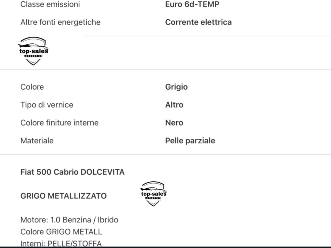Fiat 500 C 1.0 Hybrid Dolcevita Cabrio Si Neopatentati