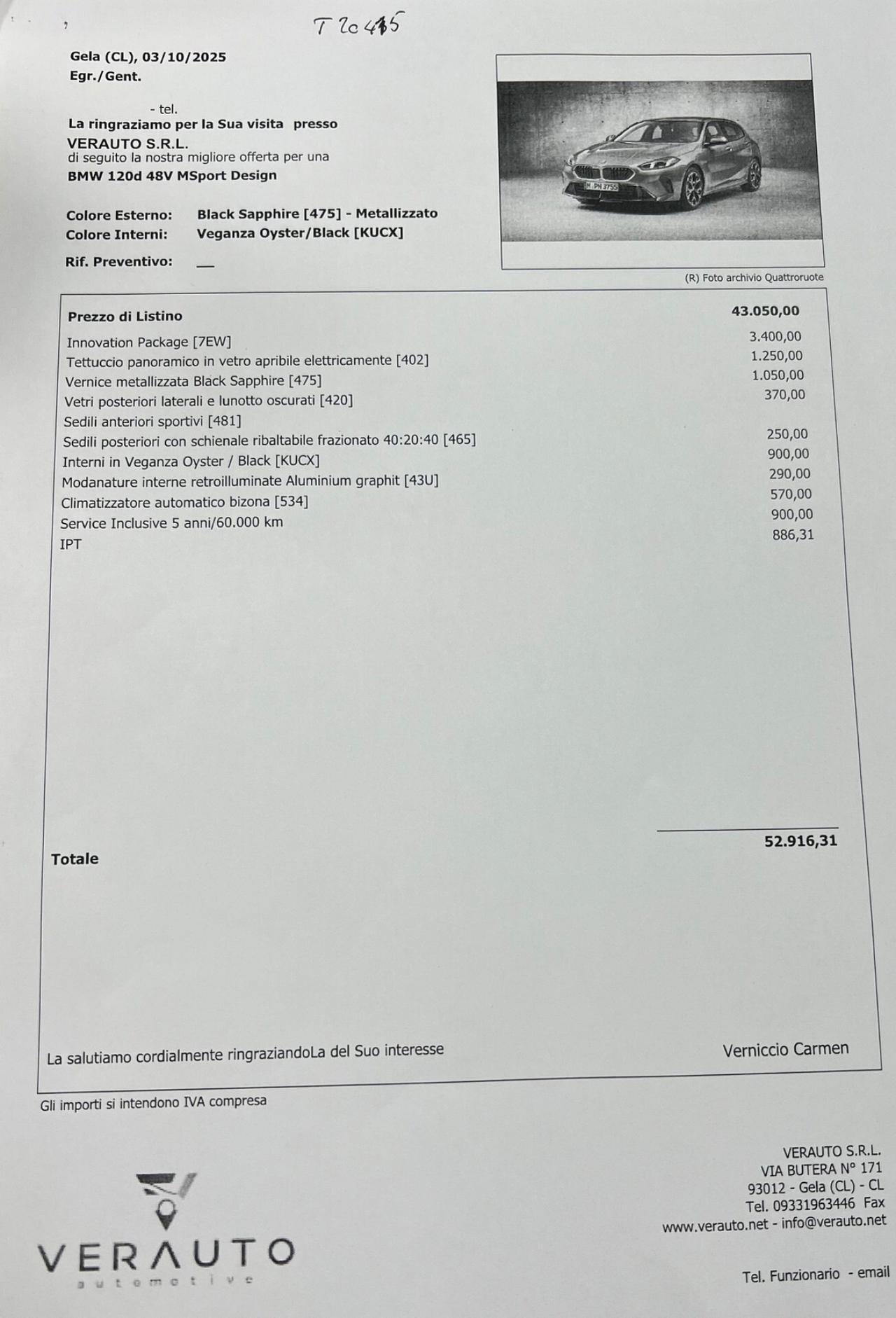 Bmw 120d 48V MSport Design SUPER OFFERTA T-STOCK