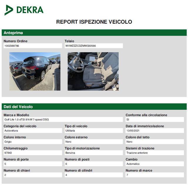VOLKSWAGEN Golf 1.0 eTSI EVO DSG Life