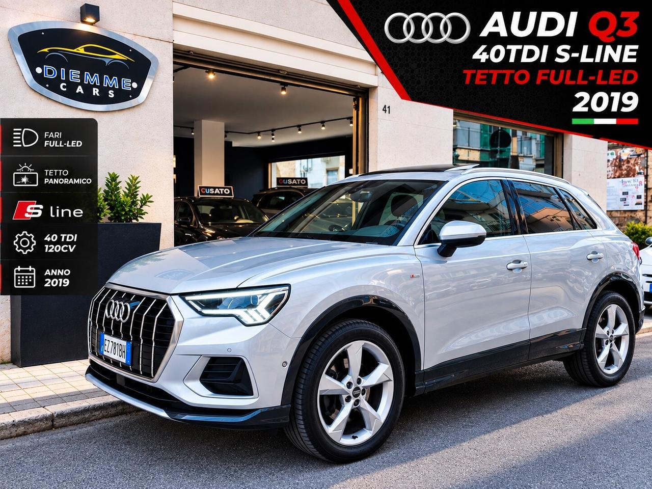 Audi Q3 40tdi 190cv S-line-Virtual-Tetto 2019 Promo