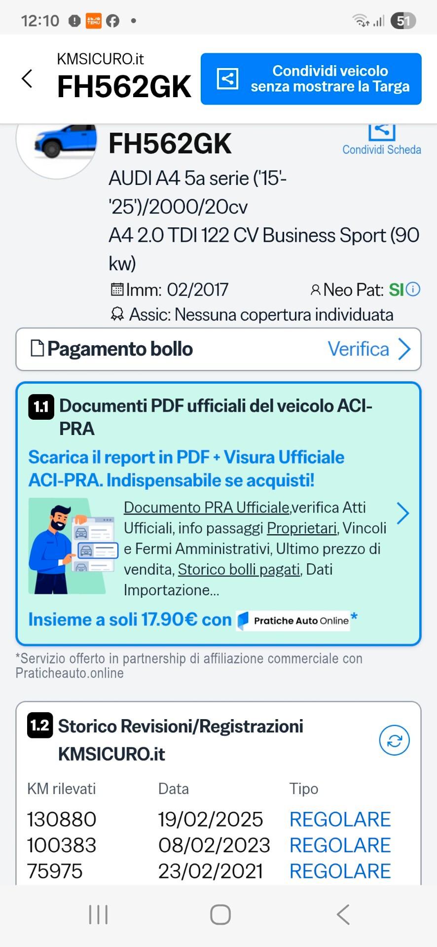 Audi A4 2.0 TDI 122CV Business Sport garantita 12M