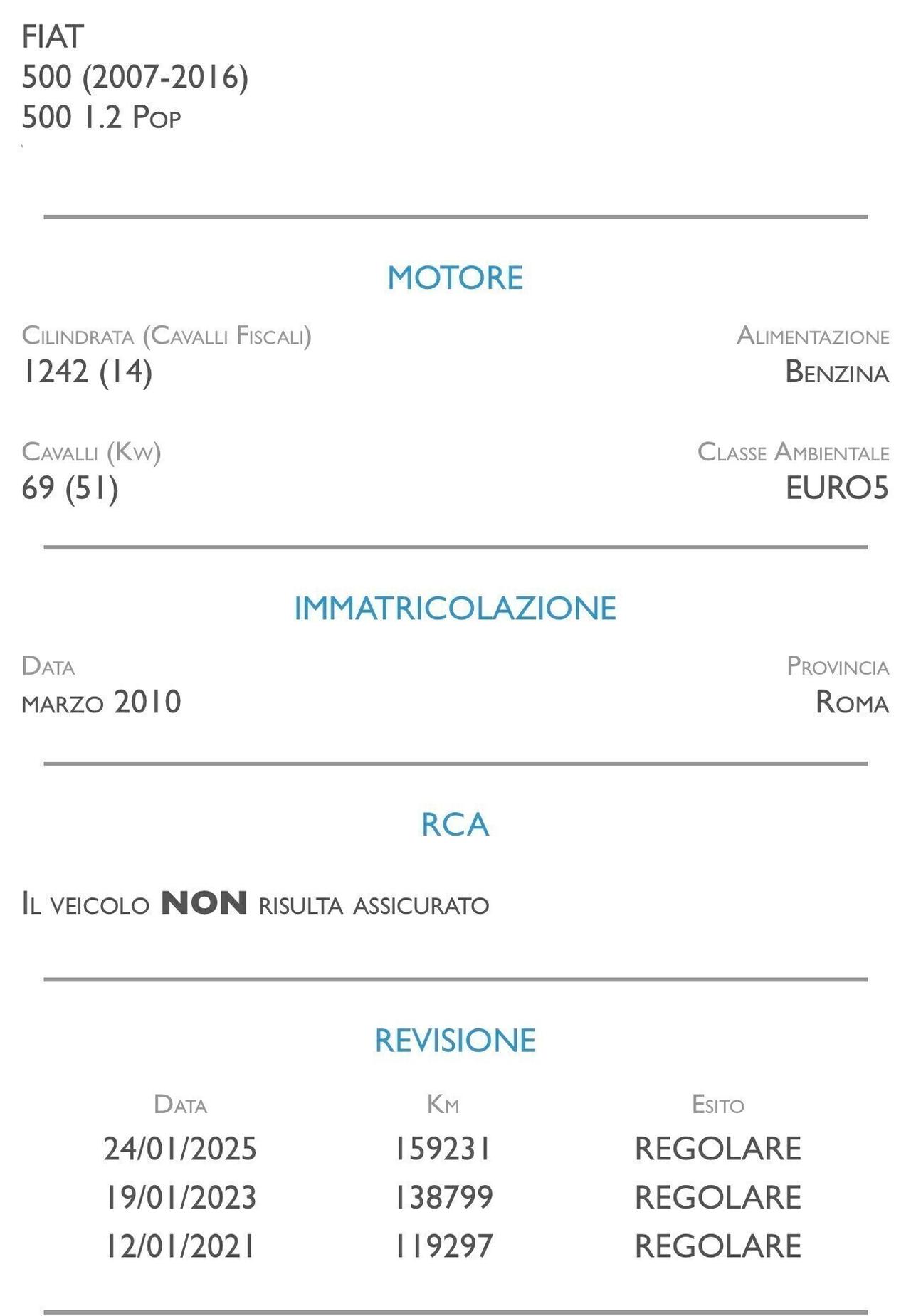 Fiat 500 1.2 Sport - IDEALE PER NEOPATENTATI