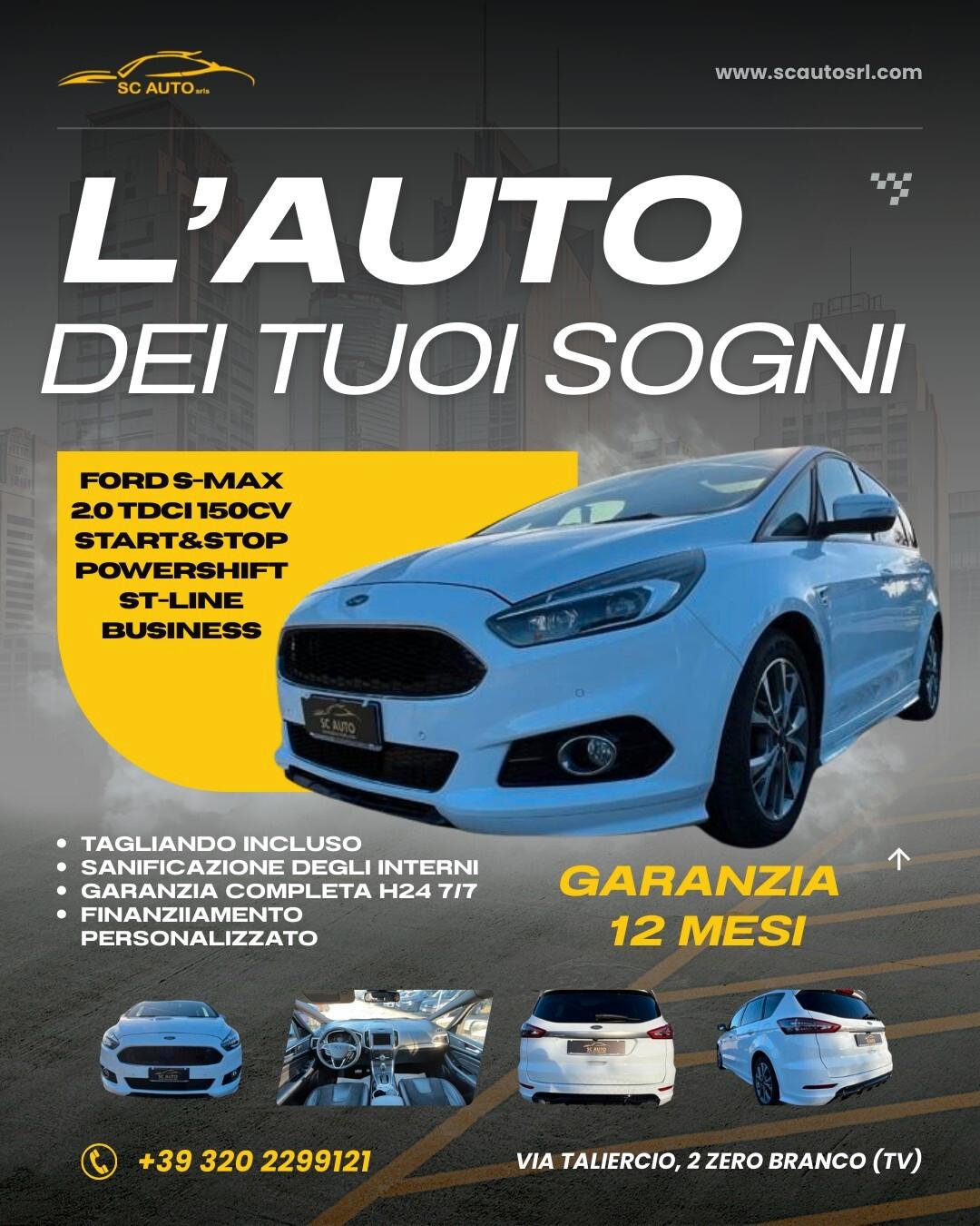 Ford S-Max 2.0 TDCi 150CV S&S Powershift 7p.ti ST-Line Business TUA A RATE
