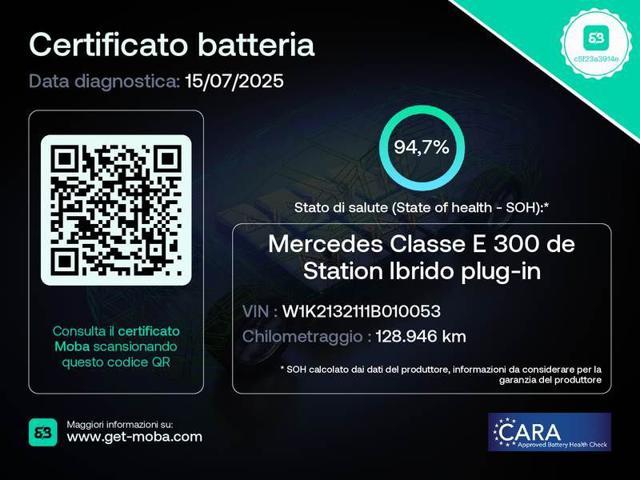 MERCEDES-BENZ E 300 de S.W. 4Matic Auto Plug in hybrid Business Sport