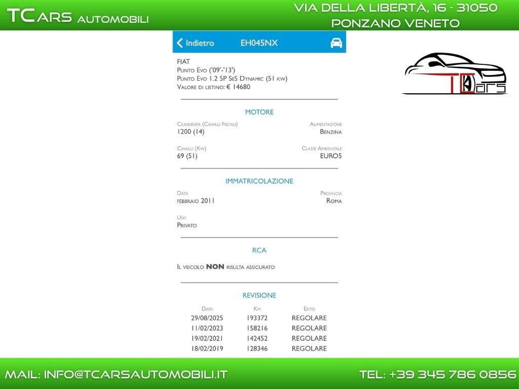 FIAT PUNTO EVO 1.2 BENZINA NEOPATENTATI