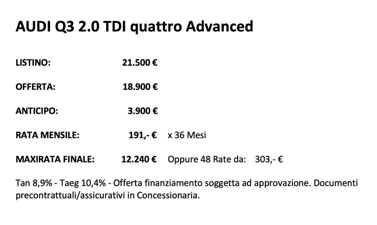 AUDI Q3 2.0 TDI quattro Advanced