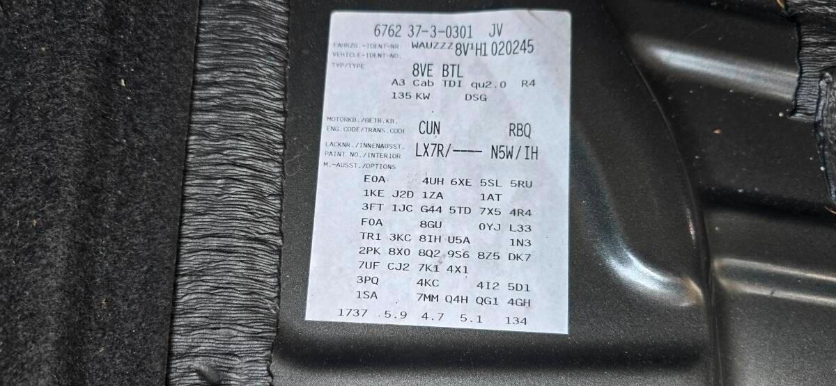 Audi A3 III 2016 Cabriolet Cabrio 4x4 edition 184cv S-LINE *GAR 2ANNI AUDI