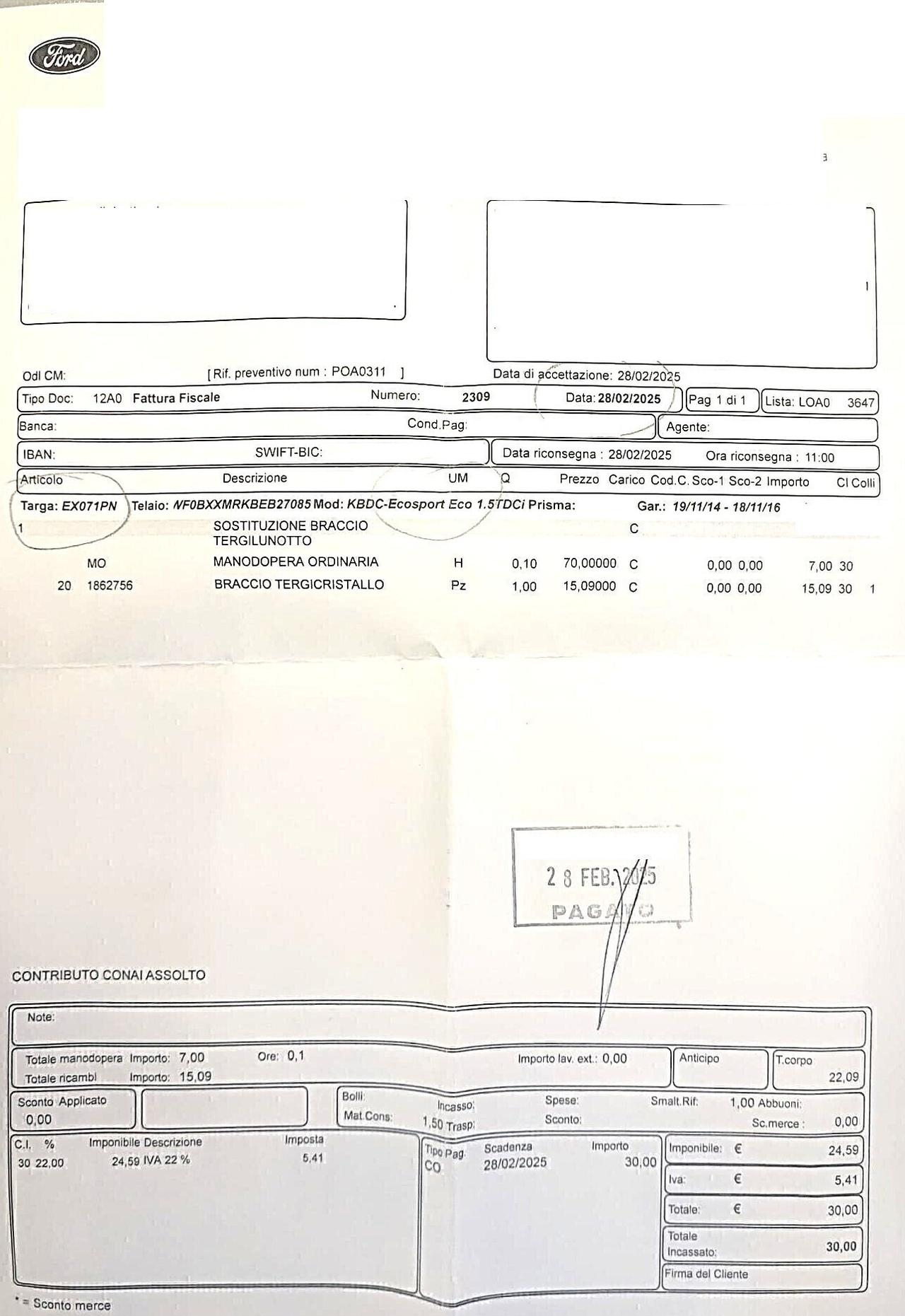 FORD ECOSOPRT 1,5 Tdci-UNICA PROPR-4 REVISIONI