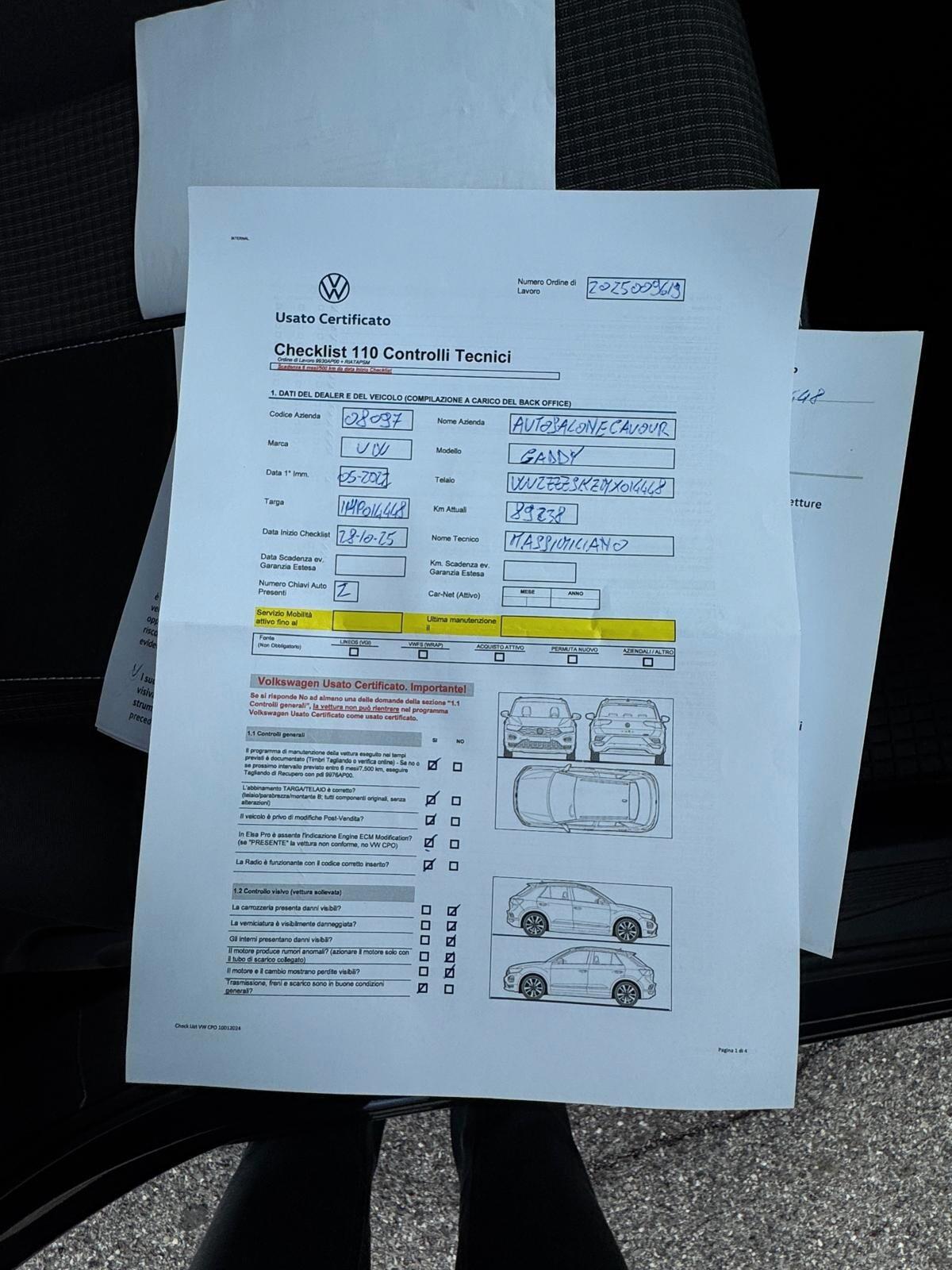 Volkswagen Caddy 2.0 TDI 102 CV Kombi Business