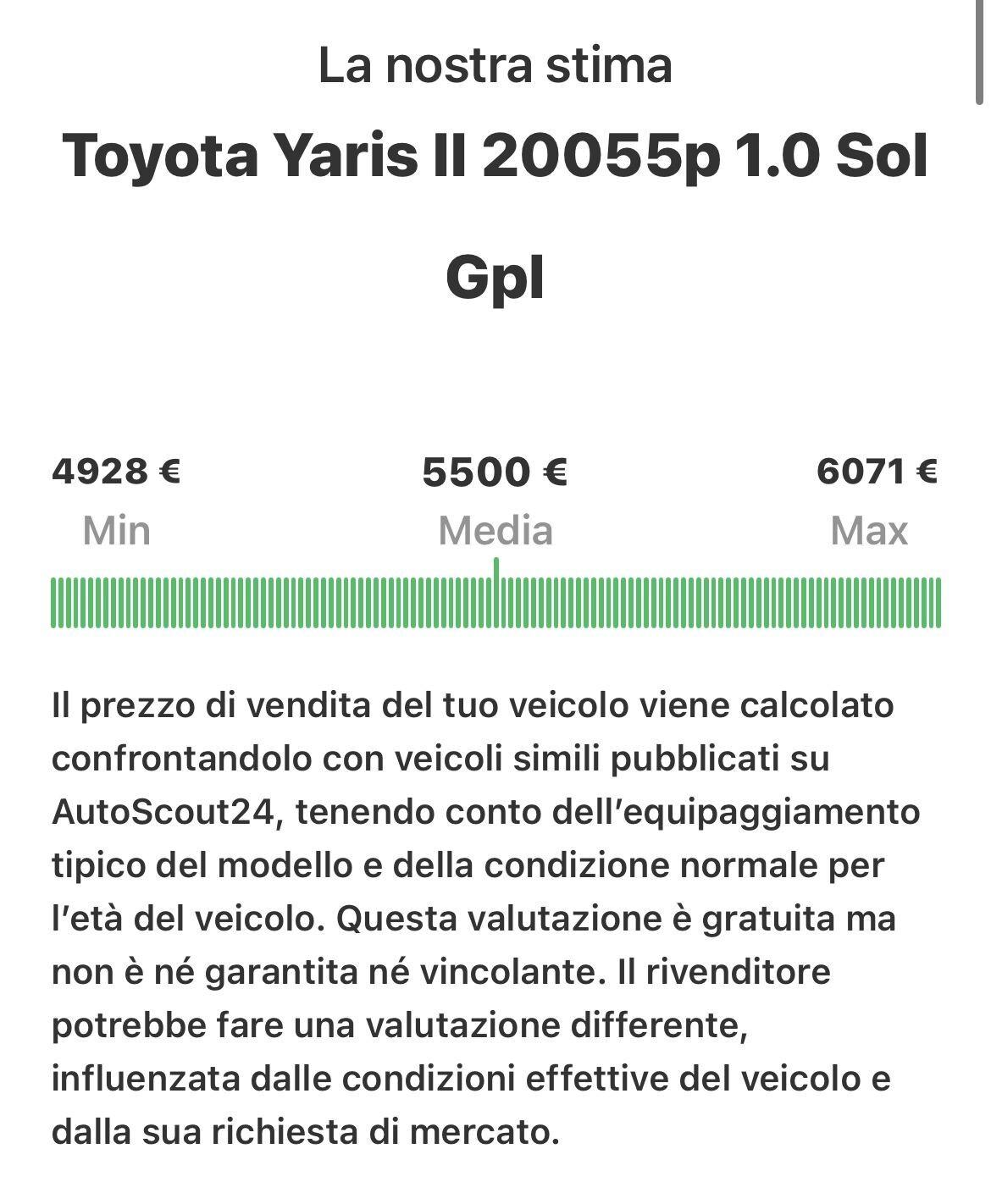 Toyota Yaris 1.0 69Cv GPL DI CASA MADRE SCAD 2031