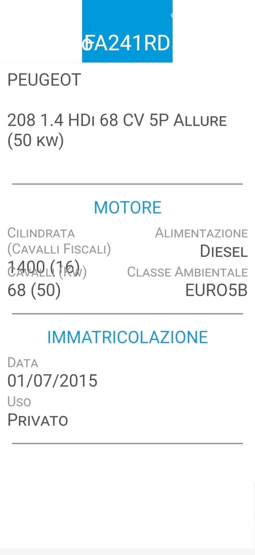 Peugeot 208 1.4 HDI-UNICO PROPRIE-FOTO 3 REVISIONI