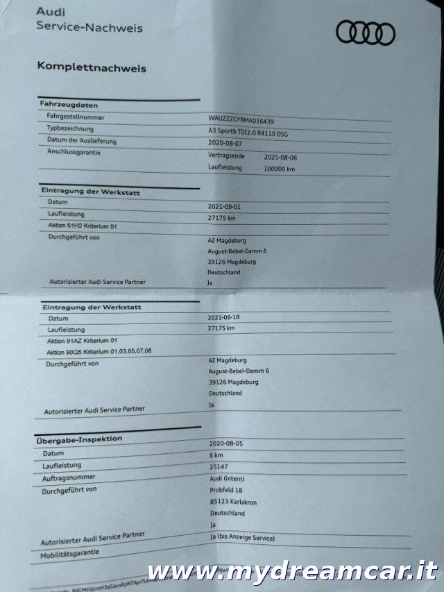 AUDI A3 SPB 35 TDI S tronic Business Advanced