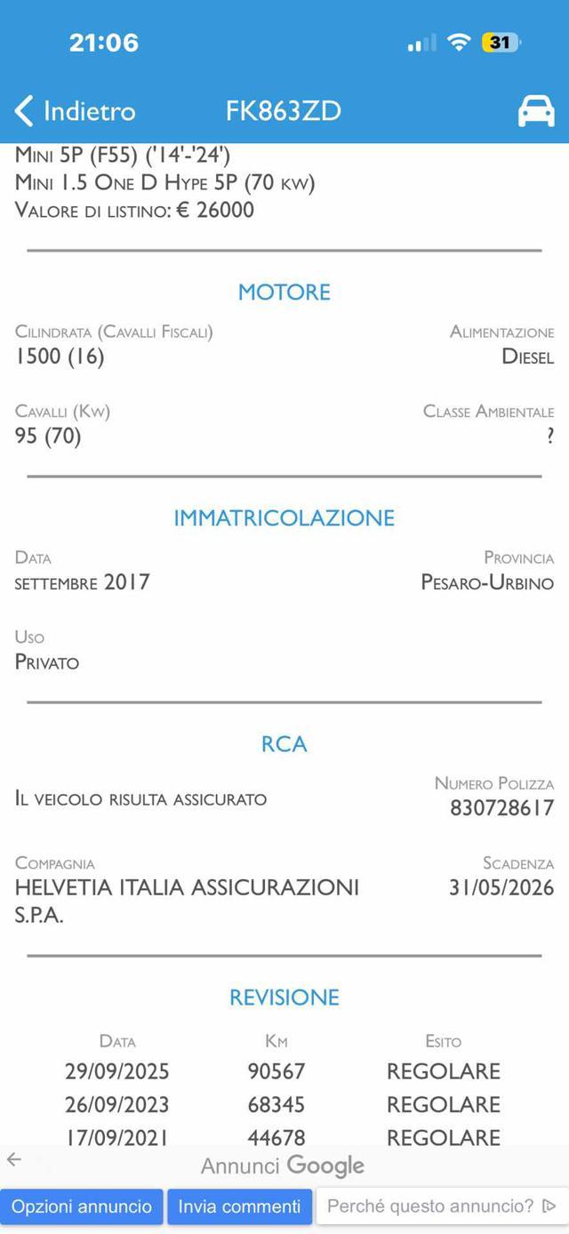 MINI One 1.5 One D Business 5 porte