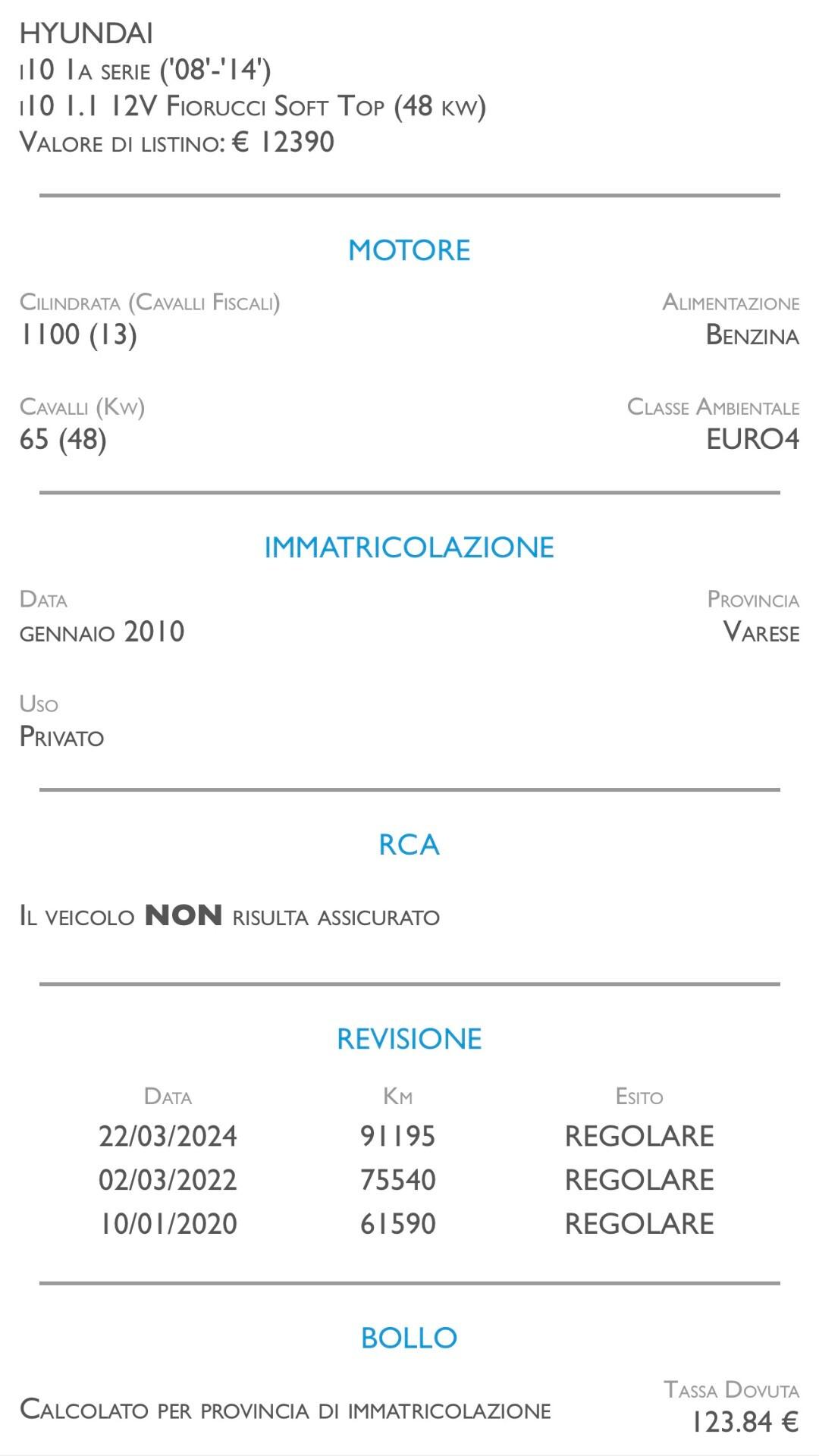 Hyundai i10 1.1 12V Active - IDEALE PER NEOPATENTATI