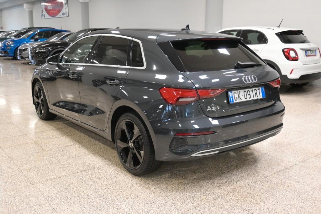 AUDI A3 SPORTBACK 35 TDI 150CV S-TRONIC BUSINESS ADVANCED ( FARI LED - VIRTUAL COCKPIT - ADAPTIVE CRUISE - CLIMA BIZONA - NAVI - MIRROR - SENSORI POST. - TELECAMERA POST. - CERCHI 18 )