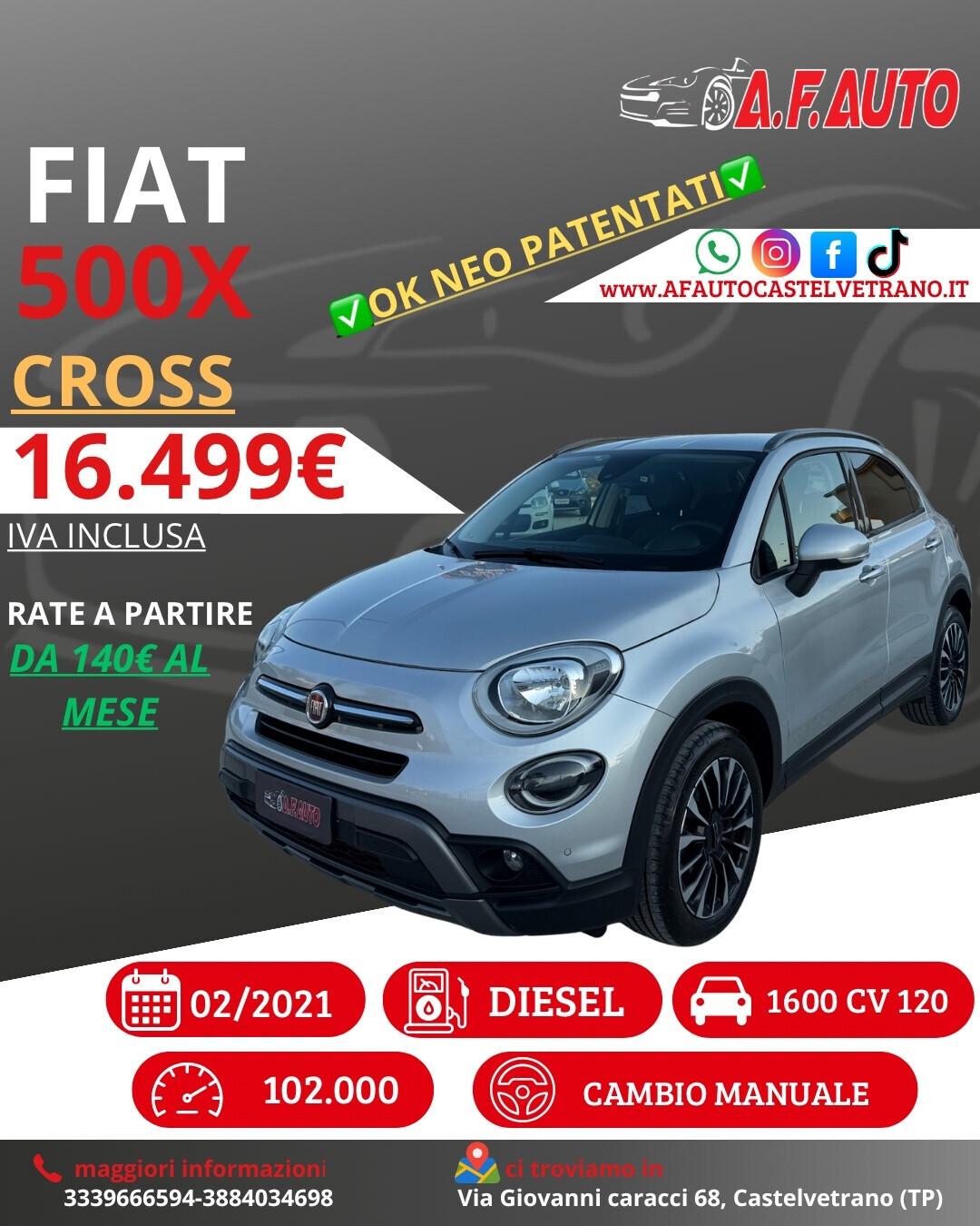 Fiat 500X 1.6 MultiJet 120 CV Cross