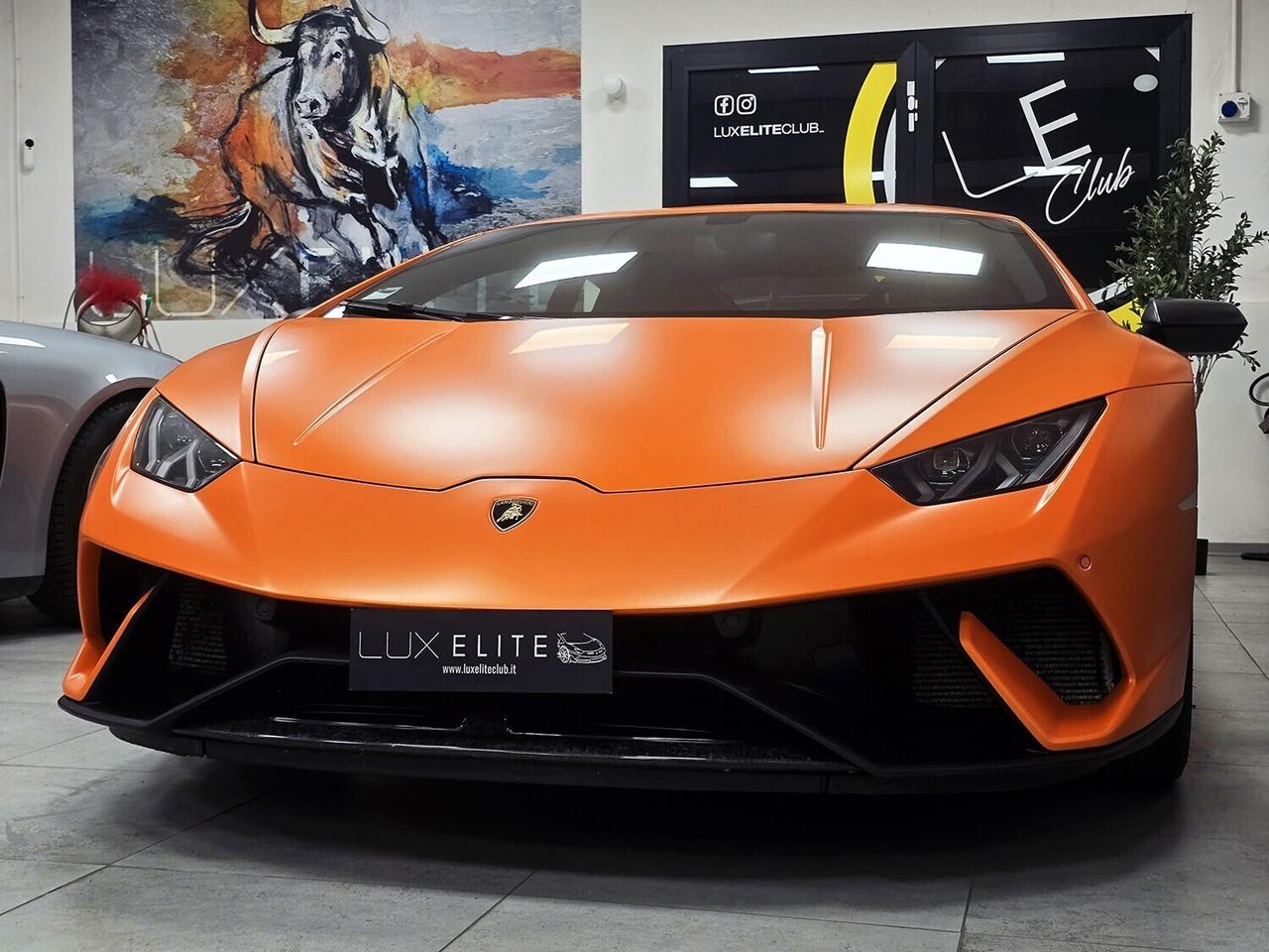 Lamborghini Huracan Coupe 5.2 Performante 640 awdLIFT _ PELLICOLA FULL PPF _ SERVICE BOOK FULL_ ALCANTARA _ ARANCIO OPACO ANTHEUS