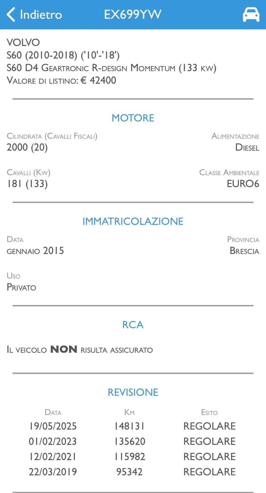 Volvo S60 D4 R-design UNICO TOP