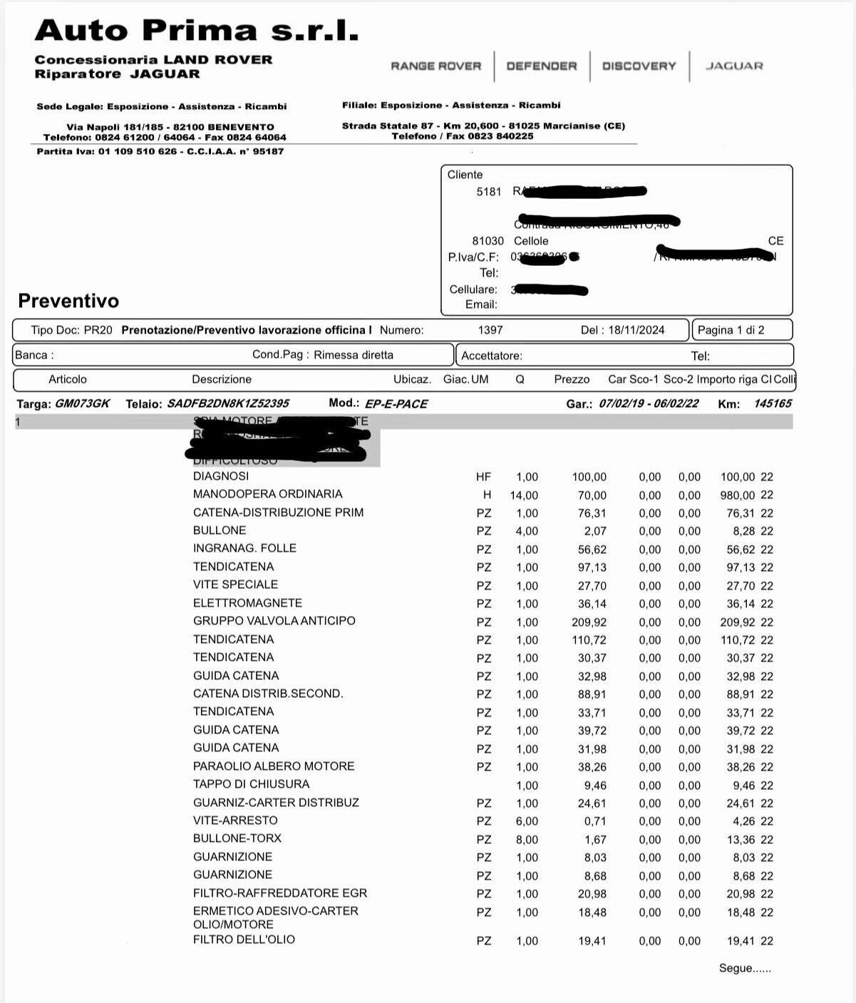 Jaguar E-Pace 2.0D 150 CV AWD SE