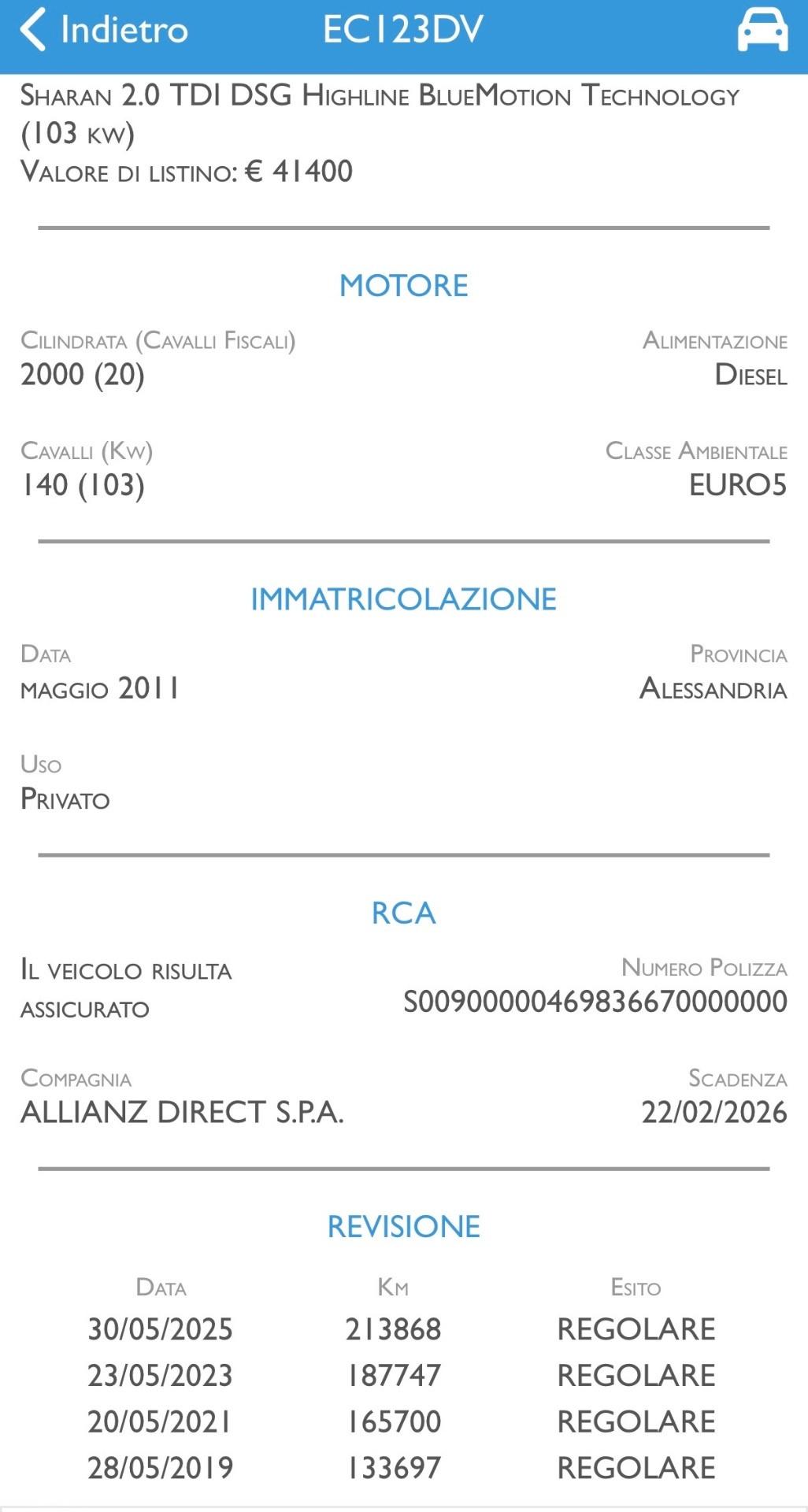 Volkswagen Sharan 2.0 TDI DSG Full 7 Posti Gancio