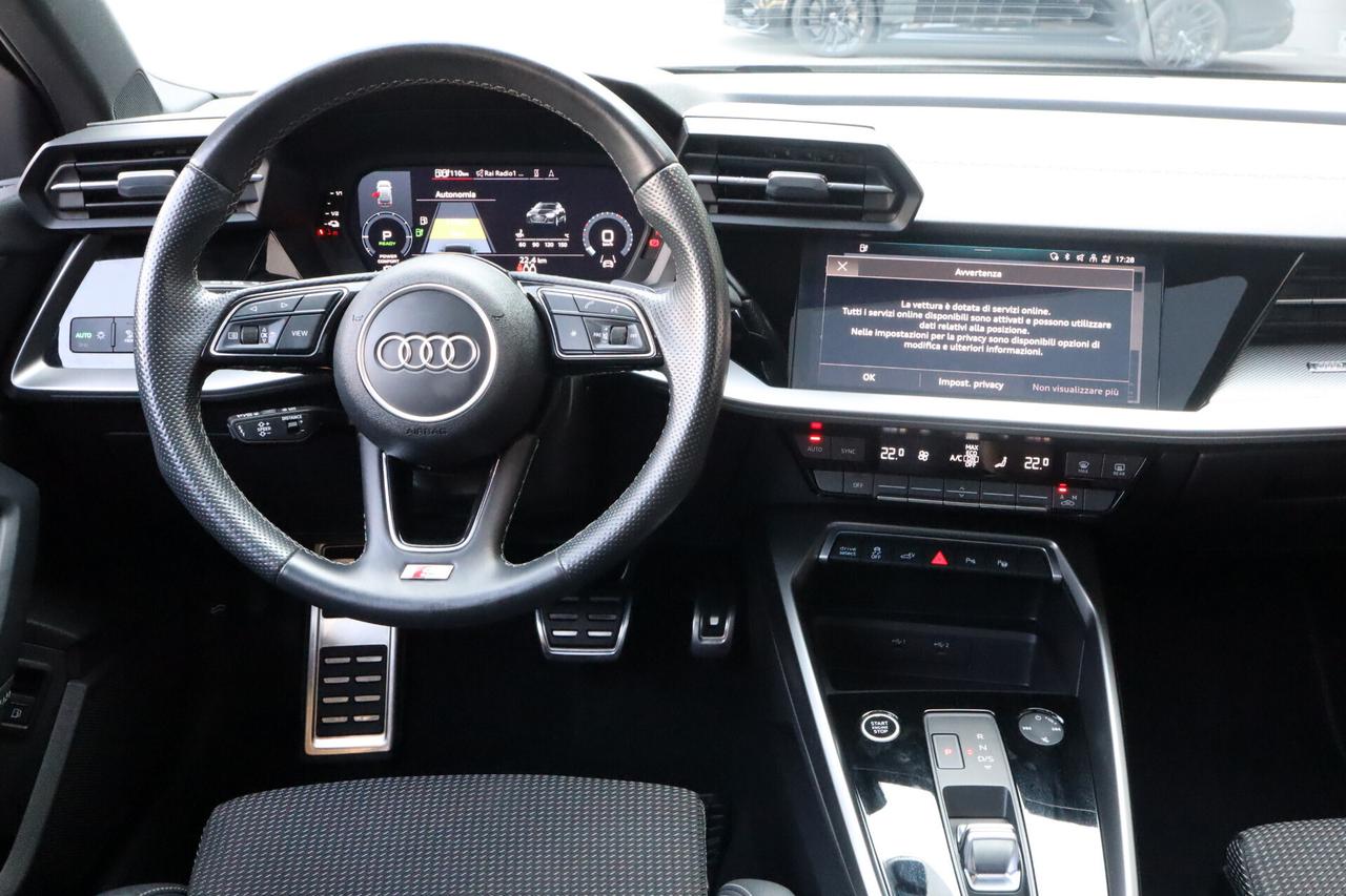 Audi A3 45 TFSI HYBRID PLUG-IN 245 CV S-LINE VIRTUAL TETTO APRIBILE LED ACC