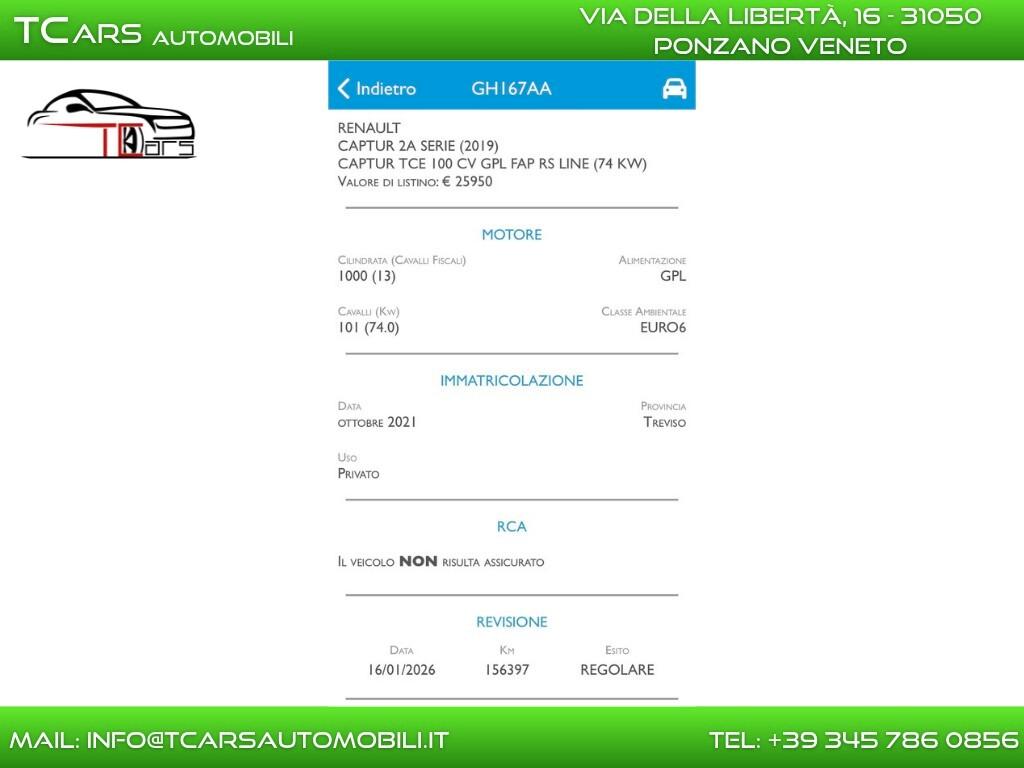 RENAULT CAPTUR GPL-NEOPATENTAT-GARANZIA TOP 3 ANNI