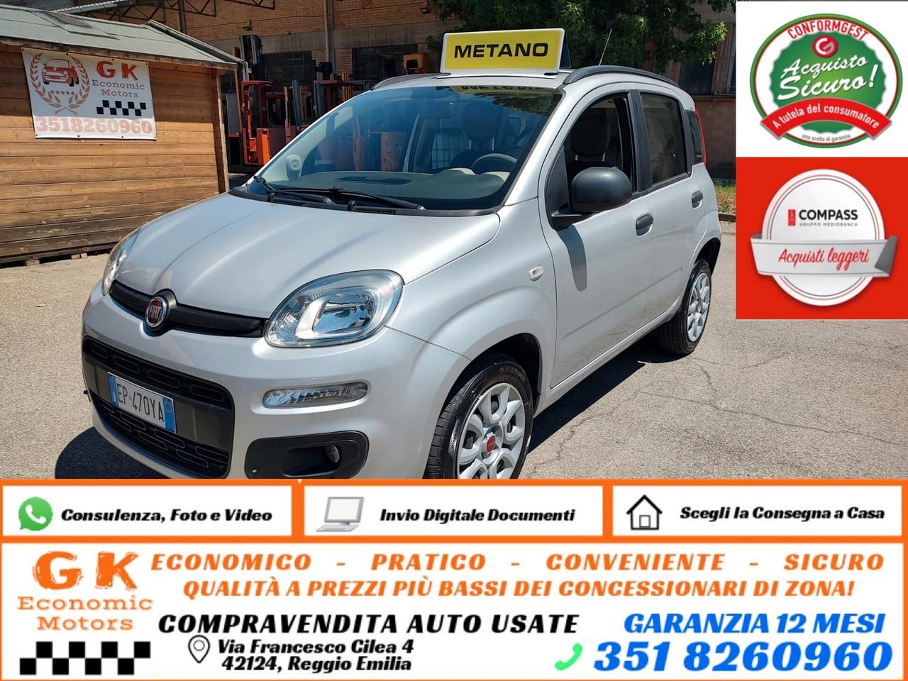 Fiat Panda 0.9 TwinAir Turbo Natural Power Easy, 80CV, BENZINA\METANO, EURO 5B, OK NEOPATENTATI, GARANZIA L.12 MESI