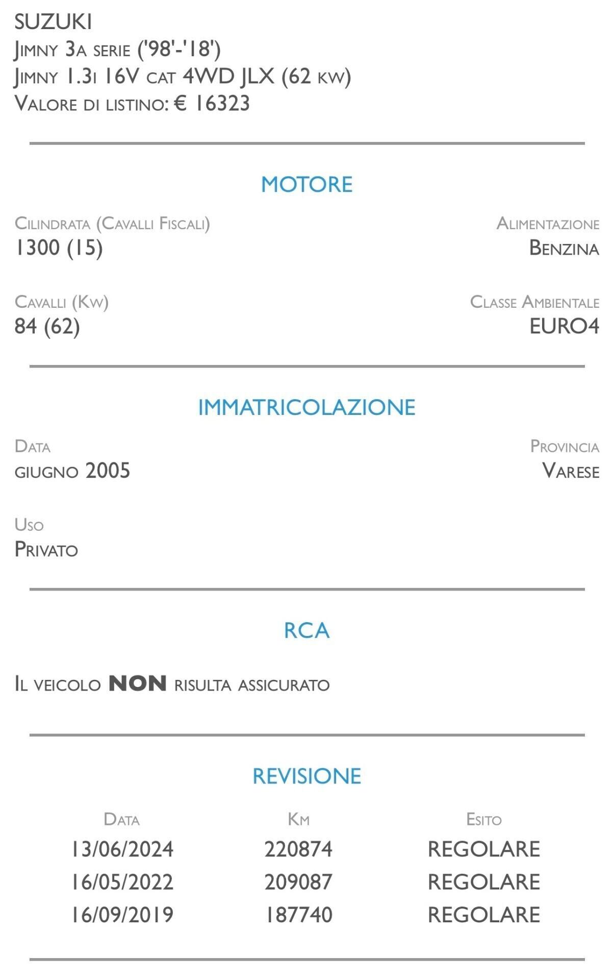 Suzuki Jimny 1.3i 16V cat 4WD JLX - UNICO PROPRIETARIO