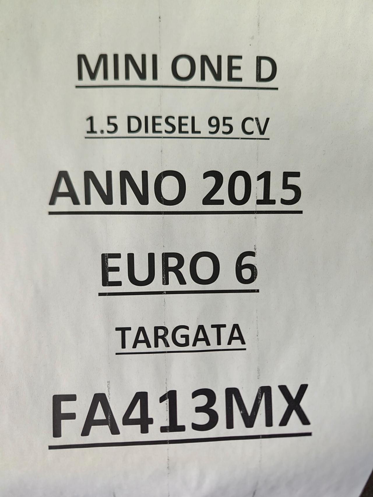 Mini One D 1.5 Diesel 95cv Cooper