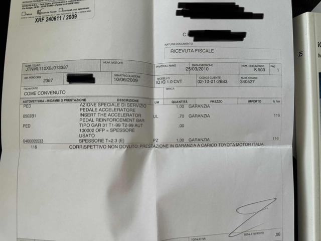 TOYOTA iQ 1.0 VVT-I OK NEOPATENTATI AUTOMATICA 4 POSTI