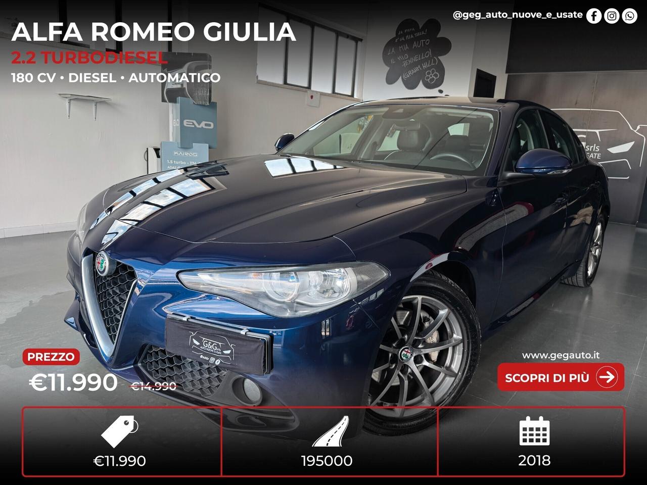 Alfa Romeo Giulia 2.2 Turbodiesel 180 CV - 2018